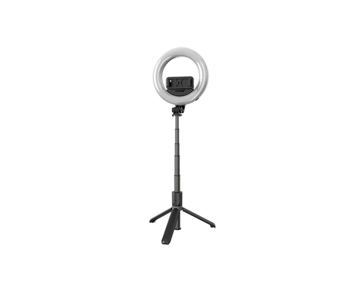 Lampa circulara profesionala, klausstech, 6 inch, cu trepied, led, usor de folosit, usor de instalat, lumina puternica, destinat pentru fotografii profesionale, negru